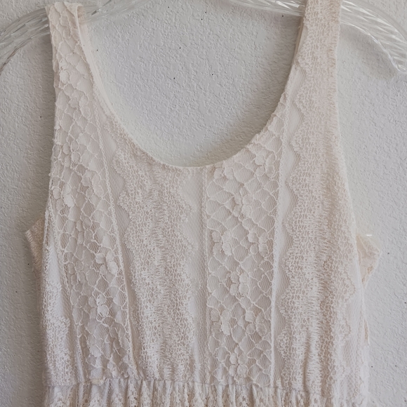 Absolutely gorgeous off white Hippie boho chic Lacey maxi dress Size small - Picture 10 of 16